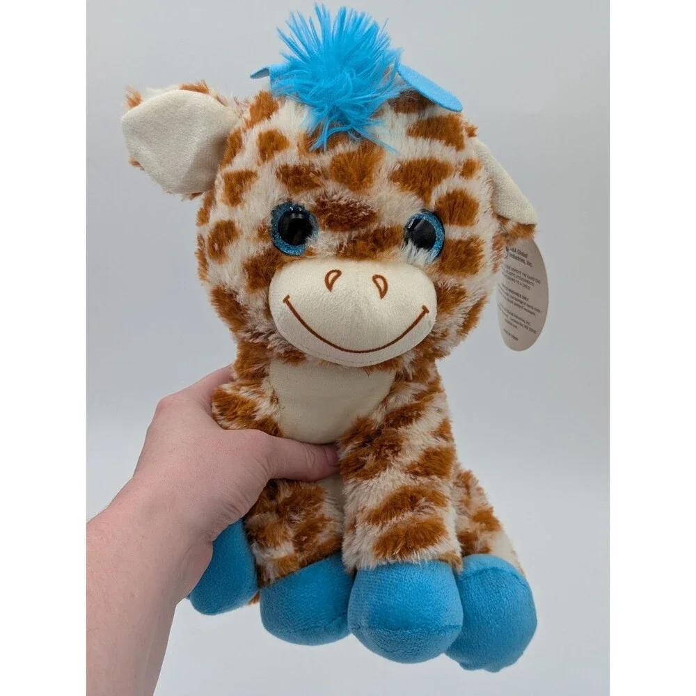 A Global Giraffe Plush Blue Accents Stuffed Animal 10” Cute Kawaii 2020 Toy